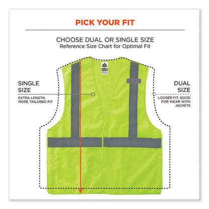 Glowear 8215ba-s Single Size Class 2 Economy Breakaway Mesh Vest, Polyester, X-large, Lime, Ships In 1-3 Business Days