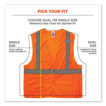Glowear 8215ba-s Single Size Class 2 Economy Breakaway Mesh Vest, Polyester, Large, Orange, Ships In 1-3 Business Days