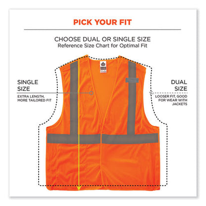 Glowear 8215ba-s Single Size Class 2 Economy Breakaway Mesh Vest, Polyester, X-large, Orange, Ships In 1-3 Business Days