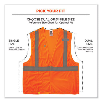 Glowear 8215ba-s Single Size Class 2 Economy Breakaway Mesh Vest, Polyester, 5x-large, Orange, Ships In 1-3 Business Days