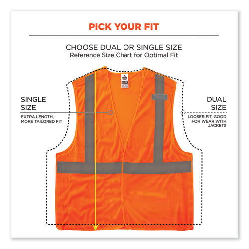 Glowear 8215ba-s Single Size Class 2 Economy Breakaway Mesh Vest, Polyester, 5x-large, Orange, Ships In 1-3 Business Days
