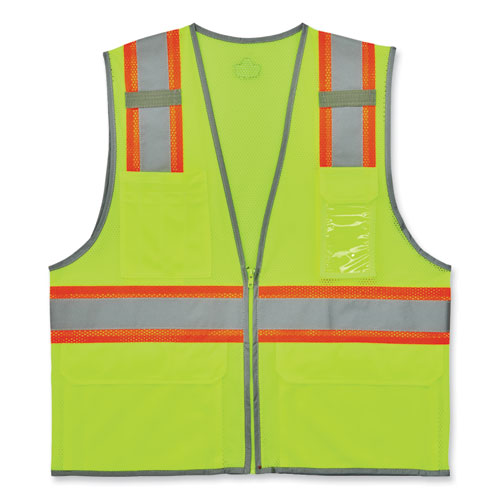 Glowear 8246z-s Single Size Class 2 Two-tone Mesh Vest, Polyester, Medium, Lime, Ships In 1-3 Business Days