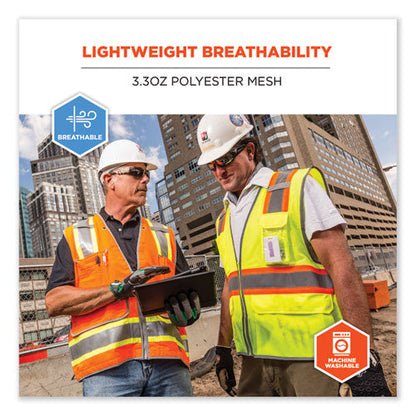 Glowear 8246z-s Single Size Class 2 Two-tone Mesh Vest, Polyester, Large, Lime, Ships In 1-3 Business Days