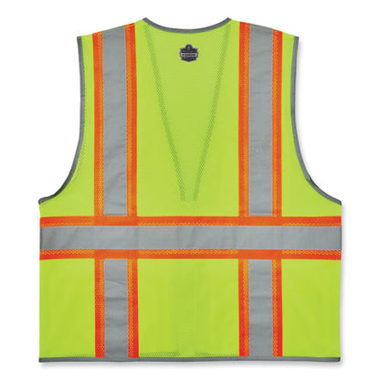 Glowear 8246z-s Single Size Class 2 Two-tone Mesh Vest, Polyester, 2x-large, Lime, Ships In 1-3 Business Days