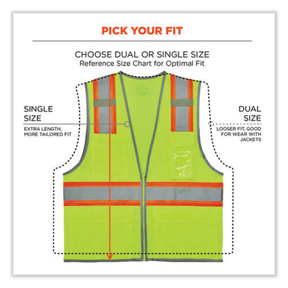 Glowear 8246z-s Single Size Class 2 Two-tone Mesh Vest, Polyester, 2x-large, Lime, Ships In 1-3 Business Days