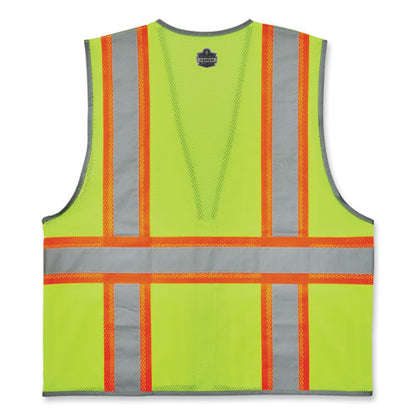 Glowear 8246z-s Single Size Class 2 Two-tone Mesh Vest, Polyester, 5x-large, Lime, Ships In 1-3 Business Days