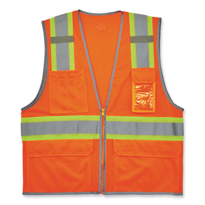 Glowear 8246z-s Single Size Class 2 Two-tone Mesh Vest, Polyester, Medium, Orange, Ships In 1-3 Business Days