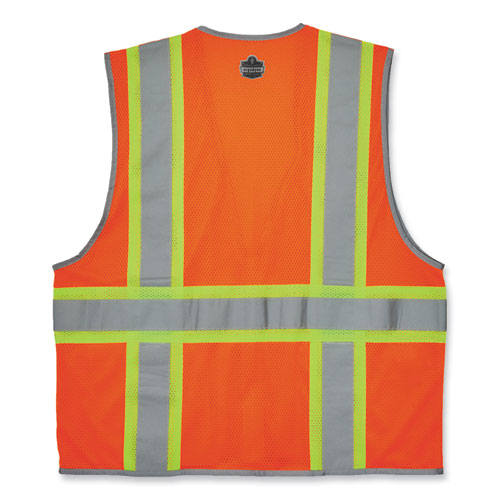 Glowear 8246z-s Single Size Class 2 Two-tone Mesh Vest, Polyester, 2x-large, Orange, Ships In 1-3 Business Days