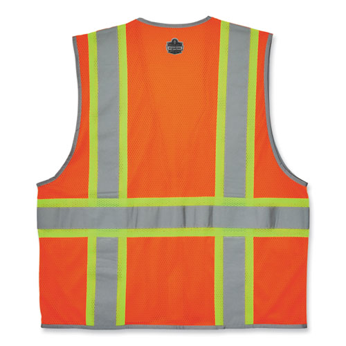 Glowear 8246z-s Single Size Class 2 Two-tone Mesh Vest, Polyester, 3x-large, Orange, Ships In 1-3 Business Days