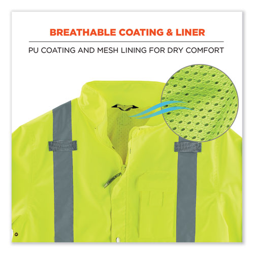 Glowear 8365bk Class 3 Hi-vis Rain Jacket Black Bottom, Medium, Lime, Ships In 1-3 Business Days