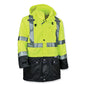 Glowear 8365bk Class 3 Hi-vis Rain Jacket Black Bottom, Large, Lime, Ships In 1-3 Business Days