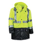 Glowear 8365bk Class 3 Hi-vis Rain Jacket Black Bottom, 3x-large, Lime, Ships In 1-3 Business Days