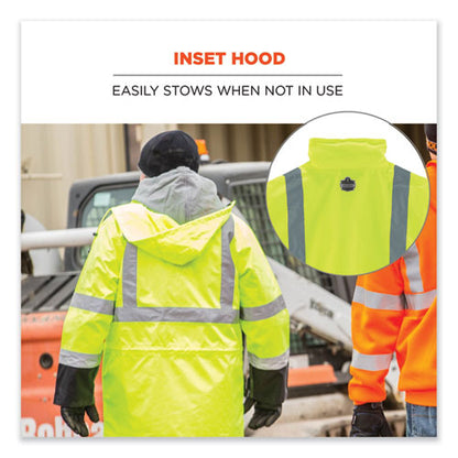 Glowear 8365bk Class 3 Hi-vis Rain Jacket Black Bottom, 4x-large, Lime, Ships In 1-3 Business Days