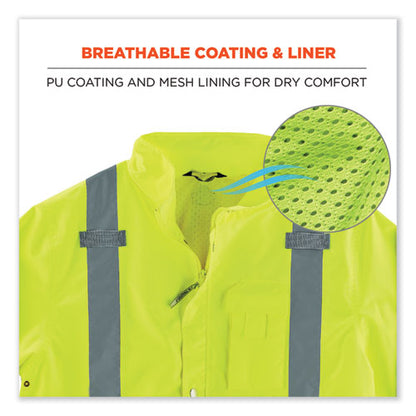 Glowear 8365bk Class 3 Hi-vis Rain Jacket Black Bottom, 5x-large, Lime, Ships In 1-3 Business Days