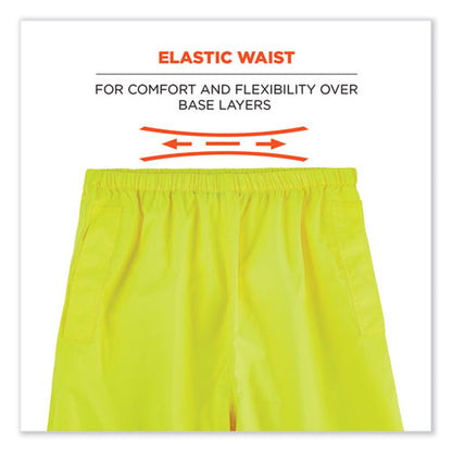 Glowear 8916 Class E Lightweight Hi-vis Rain Pants, Large, Lime, Ships In 1-3 Business Days