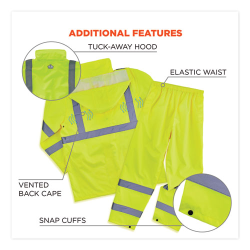 Glowear 8376k Lightweight Hv Rain Suit, Medium, Lime, Ships In 1-3 Business Days