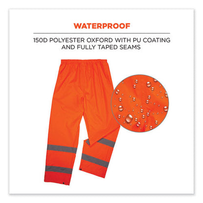 Glowear 8916 Class E Lightweight Hi-vis Rain Pants, Small, Orange, Ships In 1-3 Business Days