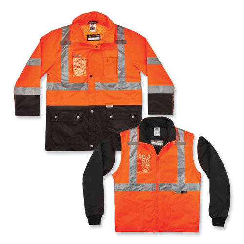 Glowear 8388 Class 3/2 Hi-vis Thermal Jacket Kit, Medium, Orange, Ships In 1-3 Business Days