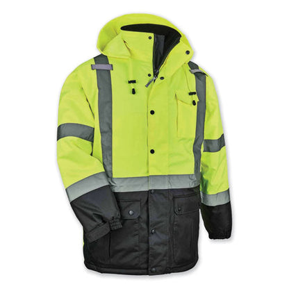 Glowear 8384 Class 3 Hi-vis Quilted Thermal Parka, X-large, Lime, Ships In 1-3 Business Days