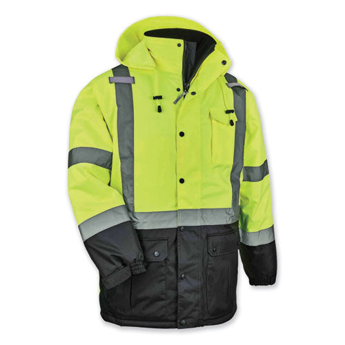 Glowear 8384 Class 3 Hi-vis Quilted Thermal Parka, X-large, Lime, Ships In 1-3 Business Days