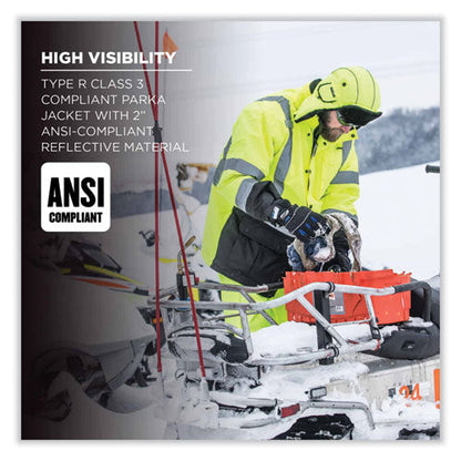 Glowear 8384 Class 3 Hi-vis Quilted Thermal Parka, X-large, Lime, Ships In 1-3 Business Days