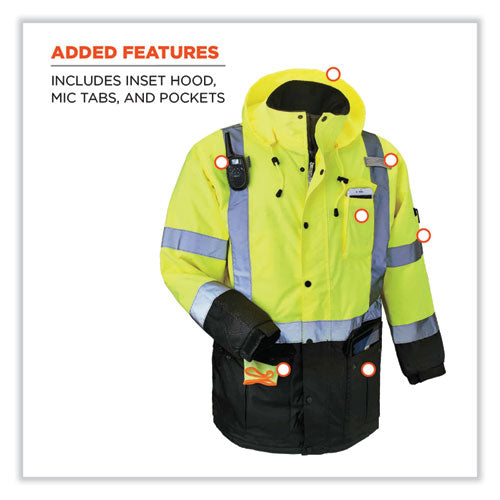 Glowear 8384 Class 3 Hi-vis Quilted Thermal Parka, X-large, Lime, Ships In 1-3 Business Days