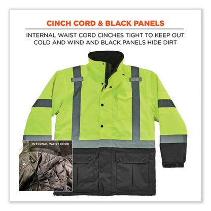 Glowear 8384 Class 3 Hi-vis Quilted Thermal Parka, 4x-large, Lime, Ships In 1-3 Business Days