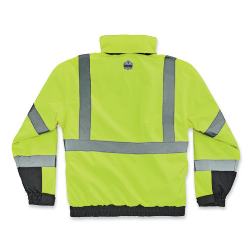 Glowear 8381 Class 3 Hi-vis 4-in-1 Quilted Bomber Jacket, Lime, Small, Ships In 1-3 Business Days