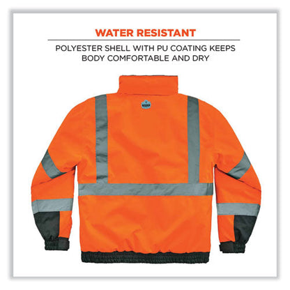 Glowear 8377 Class 3 Hi-vis Quilted Bomber Jacket, Orange, 4x-large, Ships In 1-3 Business Days