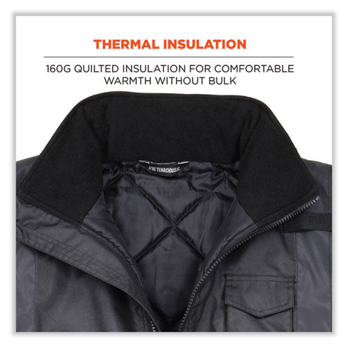 Glowear 8377ev Non-certified Hi-vis Quilted Bomber Jacket, Black, 5x-large, Ships In 1-3 Business Days