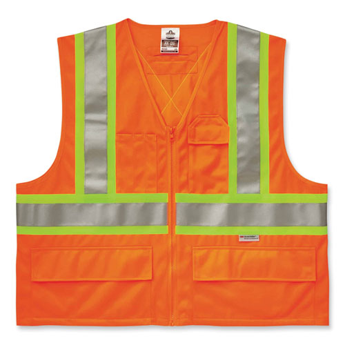 Glowear 8235zx Class 2 Two-tone X-back Vest, Polyester, Small/medium, Orange, Ships In 1-3 Business Days