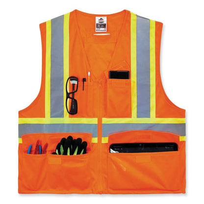 Glowear 8235zx Class 2 Two-tone X-back Vest, Polyester, Small/medium, Orange, Ships In 1-3 Business Days