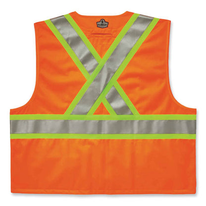 Glowear 8235zx Class 2 Two-tone X-back Vest, Polyester, Large/x-large, Orange, Ships In 1-3 Business Days