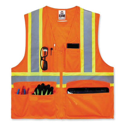Glowear 8235zx Class 2 Two-tone X-back Vest, Polyester, Large/x-large, Orange, Ships In 1-3 Business Days