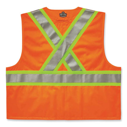 Glowear 8235zx Class 2 Two-tone X-back Vest, Polyester, 2x-large/3x-large, Orange, Ships In 1-3 Business Days