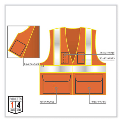 Glowear 8235zx Class 2 Two-tone X-back Vest, Polyester, 4x-large/5x-large, Orange, Ships In 1-3 Business Days