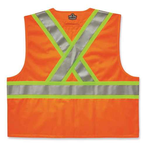 Glowear 8235zx Class 2 Two-tone X-back Vest, Polyester, 4x-large/5x-large, Orange, Ships In 1-3 Business Days