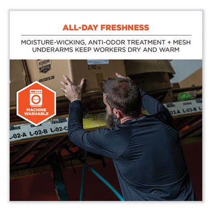 N-ferno 6435 Midweight Long Sleeve Base Layer Shirt, 2x-large, Black, Ships In 1-3 Business Days