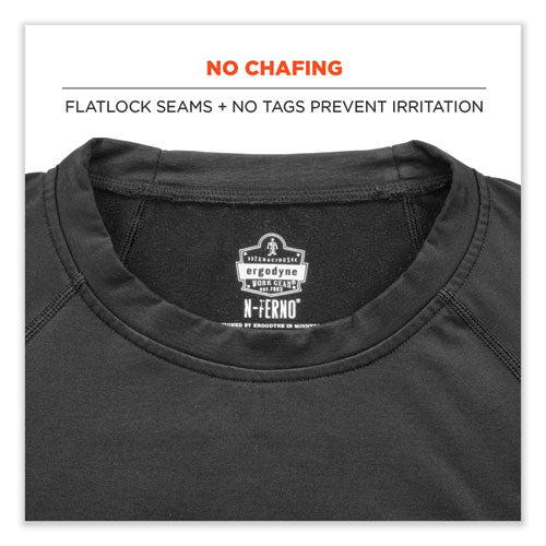 N-ferno 6435 Midweight Long Sleeve Base Layer Shirt, 2x-large, Black, Ships In 1-3 Business Days