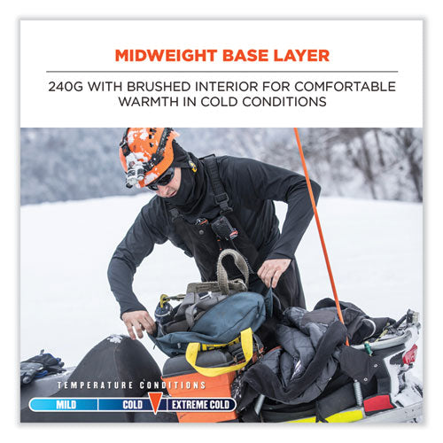 N-ferno 6435 Midweight Long Sleeve Base Layer Shirt, 3x-large, Black, Ships In 1-3 Business Days