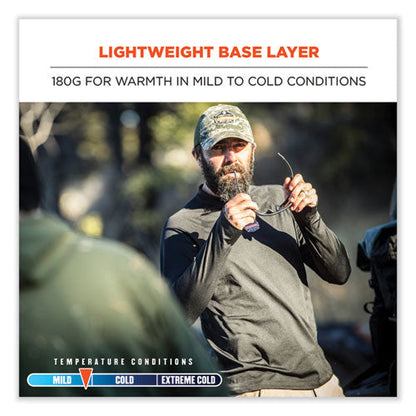 N-ferno 6436 Long Sleeve Lightweight Base Layer Shirt, 2x-large, Black, Ships In 1-3 Business Days