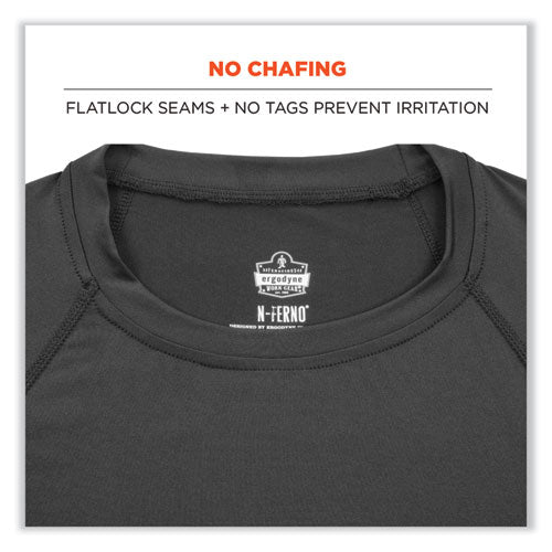 N-ferno 6436 Long Sleeve Lightweight Base Layer Shirt, 3x-large, Black, Ships In 1-3 Business Days