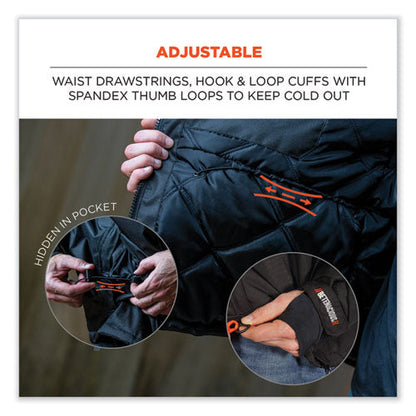 N-ferno 6466 Thermal Jacket With 500d Nylon Shell, Large, Black, Ships In 1-3 Business Days