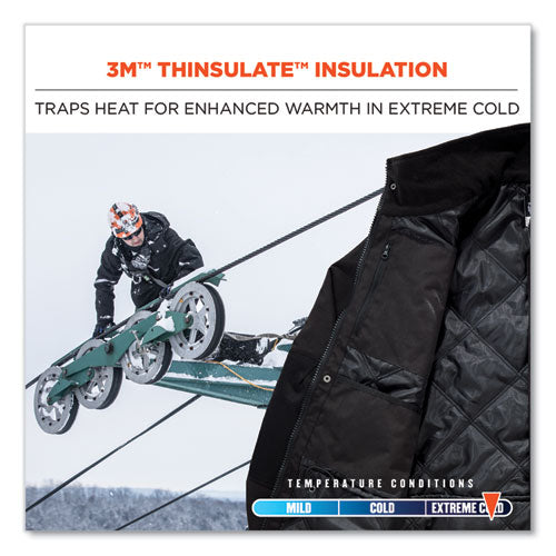 N-ferno 6466 Thermal Jacket With 500d Nylon Shell, 4x-large, Black, Ships In 1-3 Business Days