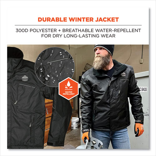 N-ferno 6467 Winter Work Jacket With 300d Polyester Shell, Large, Black, Ships In 1-3 Business Days