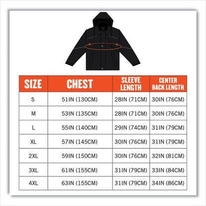 N-ferno 6467 Winter Work Jacket With 300d Polyester Shell, Large, Black, Ships In 1-3 Business Days