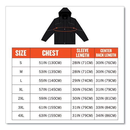 N-ferno 6467 Winter Work Jacket With 300d Polyester Shell, 3x-large, Black, Ships In 1-3 Business Days