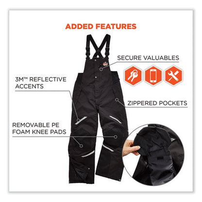 N-ferno 6471 Thermal Bibs With 500d Nylon Shell, 2x-large, Black, Ships In 1-3 Business Days