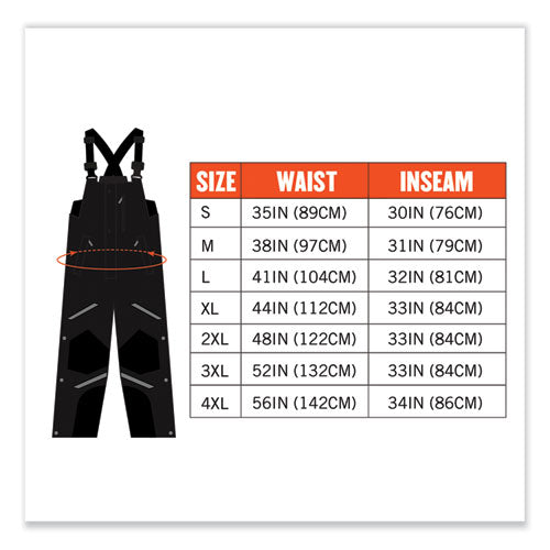 N-Ferno 6471 Thermal Bibs with 500D Nylon Shell, 4X-Large, Black, Ships in 1-3 Business Days