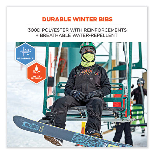 N-ferno 6472 Thermal Bib With 300d Oxford Shell, 4x-large, Black, Ships In 1-3 Business Days